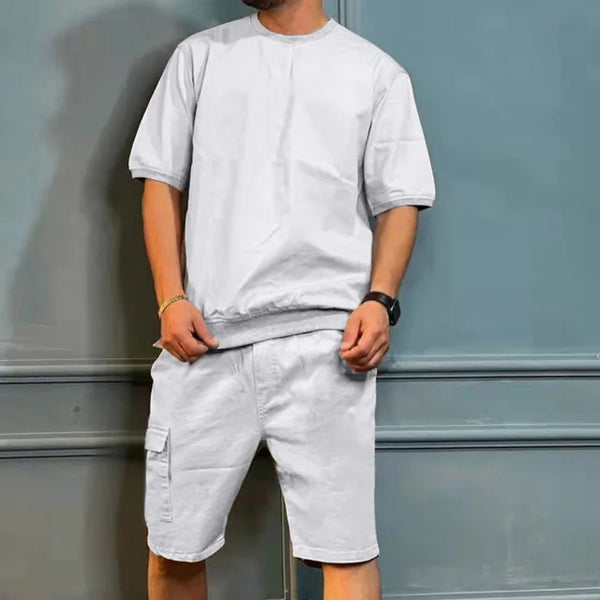 Herren t-shirt freizeit-lounge-set – weicher stoff für entspannte tage – stylishes und vielseitiges design