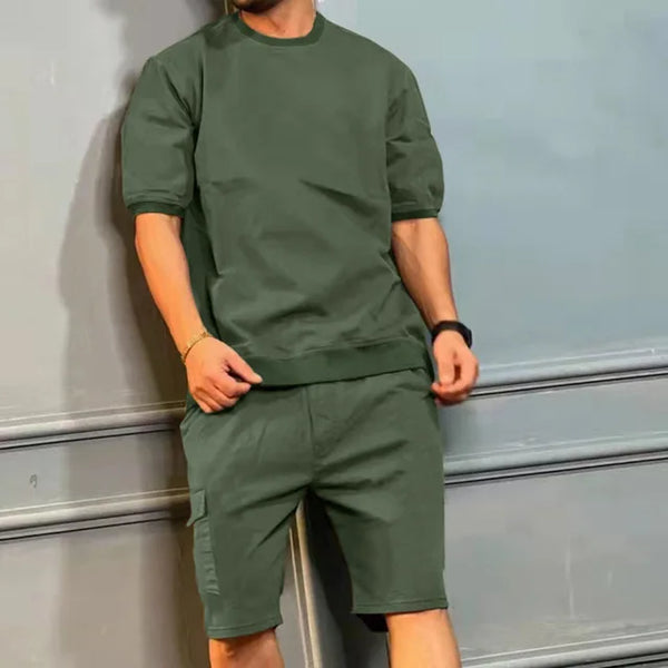 Herren t-shirt freizeit-lounge-set – weicher stoff für entspannte tage – stylishes und vielseitiges design