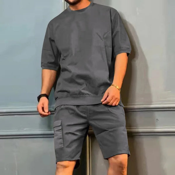 Herren t-shirt freizeit-lounge-set – weicher stoff für entspannte tage – stylishes und vielseitiges design