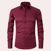 Stretch-hemd – slim-fit herren-langarm-knopfleistenhemd mit weichem stoff