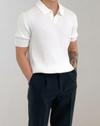 Ripp-polo-shirt mit kurzen ärmeln - vielseitige freizeitmode für männer