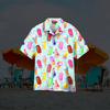 Kurzärmeliger shirt mit glace-motiv – lässiges herren-shirt