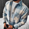 Button-up karohemd - elegantes herrenhemd mit blauen und beige karos