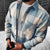 Button-up karohemd - elegantes herrenhemd mit blauen und beige karos