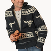 Männers zip-up sweatshirt: stilvolle schwarze strickjacke für lässige anlässe - mit einzigartigen mustern und wärme für den täglichen komfort