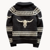 Männers zip-up sweatshirt: stilvolle schwarze strickjacke für lässige anlässe - mit einzigartigen mustern und wärme für den täglichen komfort