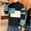 Geometrisches muster strickpullover - zeitgemässe herrenstrickmode