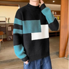 Geometrisches muster strickpullover - zeitgemässe herrenstrickmode