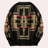 Herren pullover elegant schwarz lässige mode - stylischer gestrickter jumper mit auffälligem muster