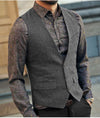 Männer herringbone v-ausschnitt weste - elegante büro- & abendmode für den modernen gentleman