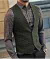 Männer herringbone v-ausschnitt weste - elegante büro- & abendmode für den modernen gentleman
