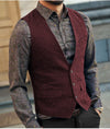 Männer herringbone v-ausschnitt weste - elegante büro- & abendmode für den modernen gentleman