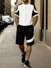 2-teiliger casual activewear-look für männer – modisches t-shirt mit kurzen ärmeln und shorts für den alltag