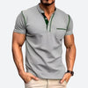 Herren henley-shirt mit praktischer brusttasche - trendy kurzarm oberteil