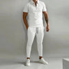 Männers zip-polo-shirt und tapered chuge - vielseitige freizeit-kombination