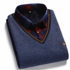 2-teiliger schicker pullover- und hemdanzug - männer layered outfit