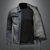 Männers denimjacke klassisch regulär geschnitten blau - lässige vielseitige alltagsmode