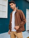 Männers zip-up jacke - stilvolle braune leichtjacke für den alltag