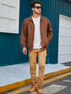 Männers zip-up jacke - stilvolle braune leichtjacke für den alltag