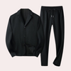 2-teilige herren loungewear kombination mit blazer und hose - lässige entspannungsoutfit