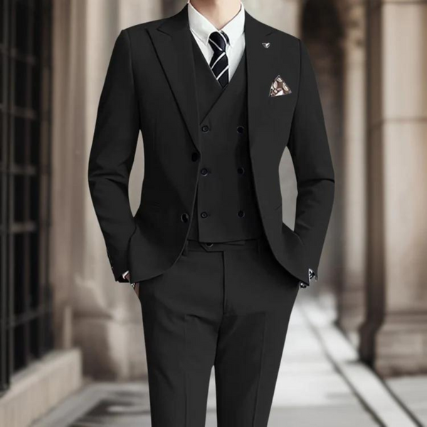 Herren 3-teiliger blazeranzug aus hochwertigem stoff - elegante, massgeschneiderte kleidung für hochzeiten und das büro
