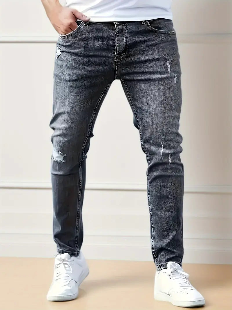 Männer Slim Fit Stretch Jeans - Stylische Denim Freizeitmode