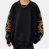Herren pullover elegant schwarz lässige mode - stylischer gestrickter jumper mit auffälligem muster