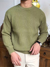 Rippstrick crew-neck pullover - stilvolles herrenstrick