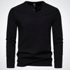 Herren henley-shirt – vielseitiges langarm-casual-oberteil aus hochwertigem baumwollmix für den alltag