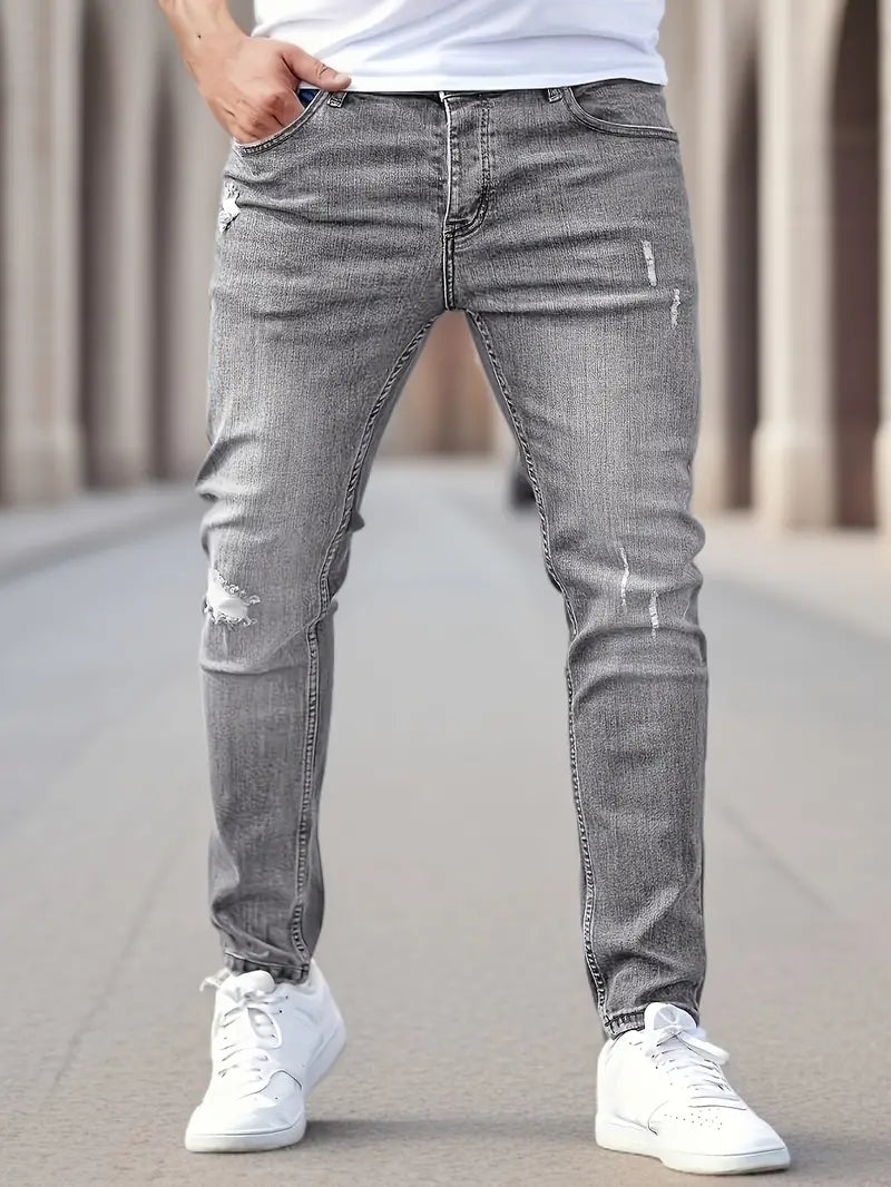 Männer Slim Fit Stretch Jeans - Stylische Denim Freizeitmode