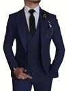3-teiliges herren-anzugblazer-set für smarte bürooutfits - eleganter weste und hose ensemble