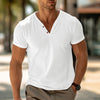 Männers lässiges henley t-shirt – weiches baumwollmischgewebe für den alltag – stylisches kurzarm-shirt für entspannte anlässe