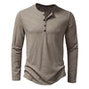 Männers langarm henley shirt - lockeres button-up oberteil