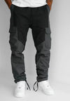 Männliche cargo-hosen in schwarz/grau mit funktionalem design für die freizeit – stylische und praktische hosen
