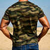 Männershirt grün camouflage v-ausschnitt casual top - stylisches kurzarm-tee für den alltag