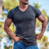 Männers ribbed v-ausschnitt t-shirt - lässige mode für jeden tag