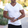 Männers ribbed v-ausschnitt t-shirt - lässige mode für jeden tag