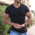 Männers ribbed v-ausschnitt t-shirt - lässige mode für jeden tag