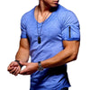 Lässiges v-ausschnitt t-shirt - herren kurzarm shirt