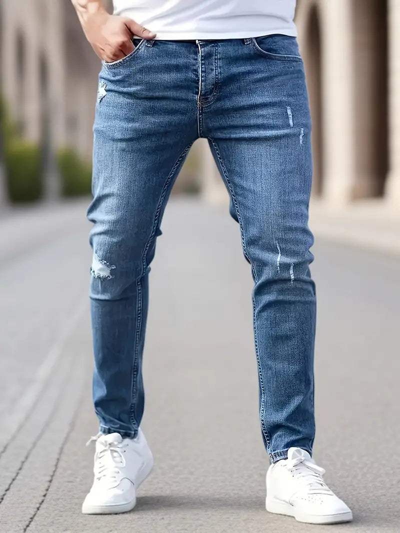 Männer Slim Fit Stretch Jeans - Stylische Denim Freizeitmode