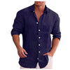 Linen freizeithemd für männer – vielseitiges langarm-button-up