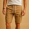 Leichte herren cargo shorts für freizeit - elastischer bund mit taschen für den alltag