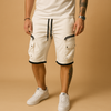 Herren cargo shorts mit verstellbarem kordelzug – lässige sommerhose mit taschen