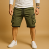 Herren cargo shorts mit verstellbarem kordelzug – lässige sommerhose mit taschen