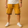 Herren cargo shorts mit verstellbarem kordelzug – lässige sommerhose mit taschen