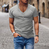 Männer t-shirt aus softer baumwolle mit v-ausschnitt und kurzen ärmeln - essentielle alltagsmode für aktive herren