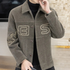 Männliche button-up freizeitjacke - warme wollmischung für den alltag