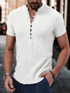 Männer kurzarm henley-shirt - leichte, lässige baumwolloberteil