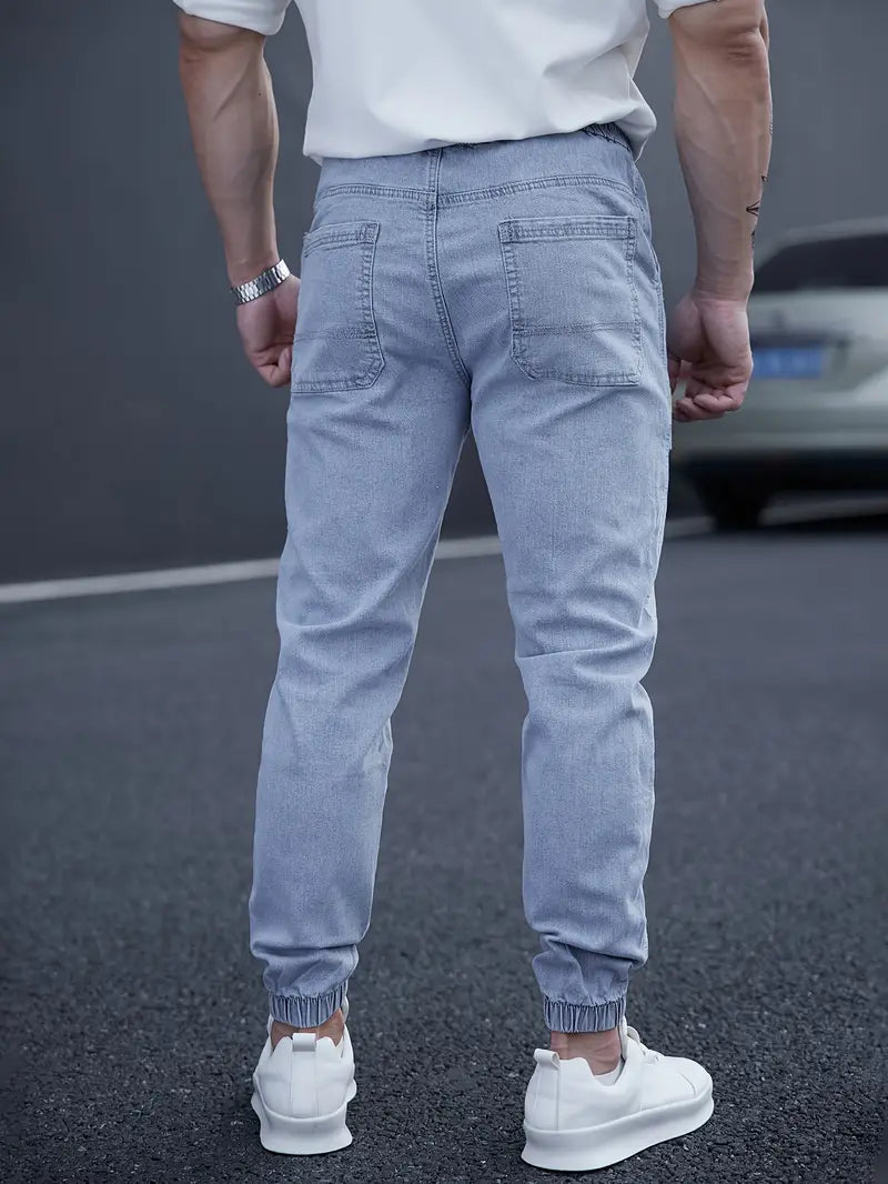 Männer Denim Jogger – Mit Zugband & Lockerem Fit