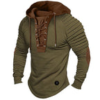 Männer hoodie mit schnürdetails - vielseitiger langarm-top